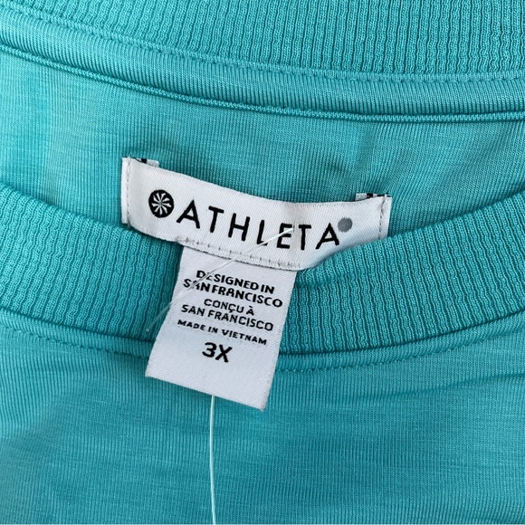 NWT Athleta Turquoise Gulf Green Jersey Knit Sleeveless Santorini Cinch Dress 3X - Picture 6 of 7
